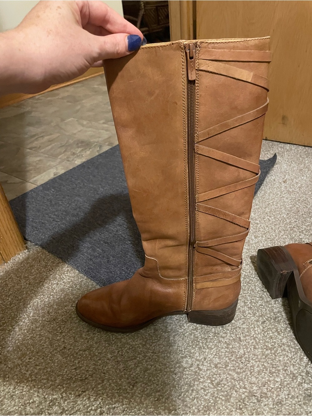 BCBGeneration Tan Lace-Up Riding Boots - Picture 5 of 8